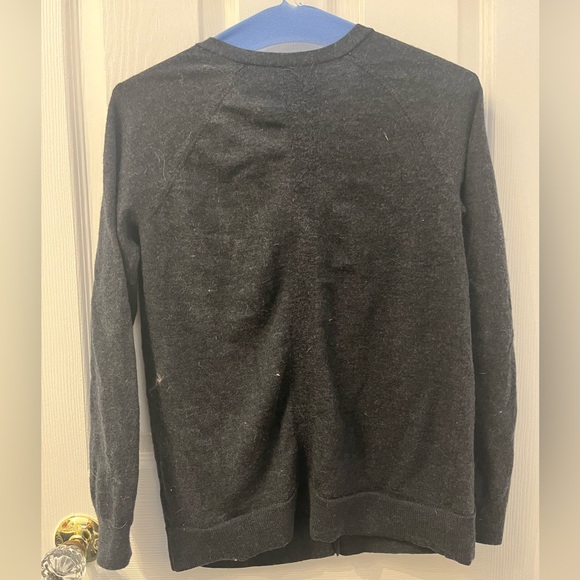 Gap Charcoal Grey 100% Extra Fine Merino Wool Cardigan - Picture 9 of 13